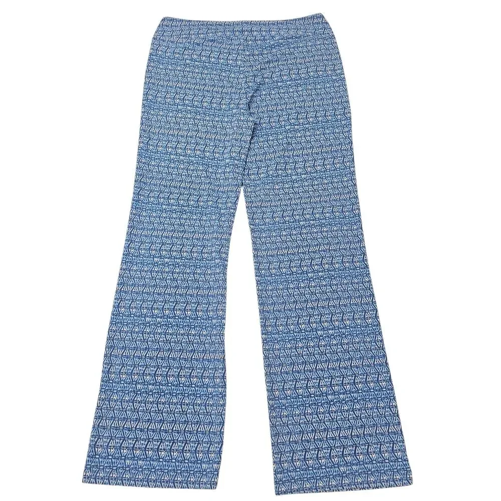 J. McLaughlin Carmel Marigot Flare Pants NWT Dark Blue/Blue/White Size L